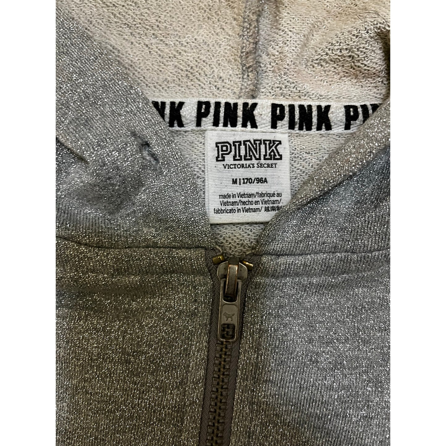 Pink Gray & Black woman hoodie Size Medium