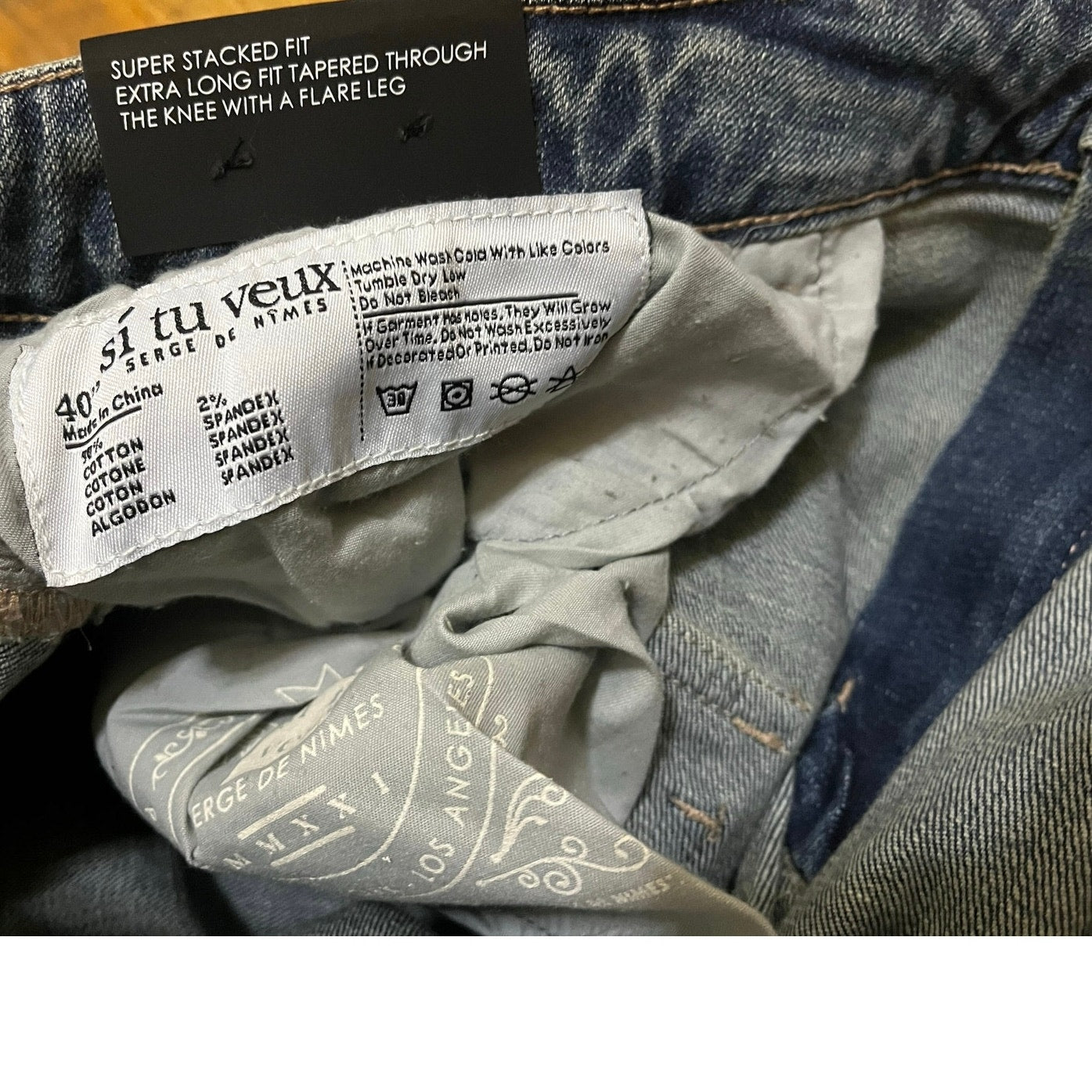 Si Tu Veux Marc Jean’s Indigo Wash Size 40 Men’s Superstack