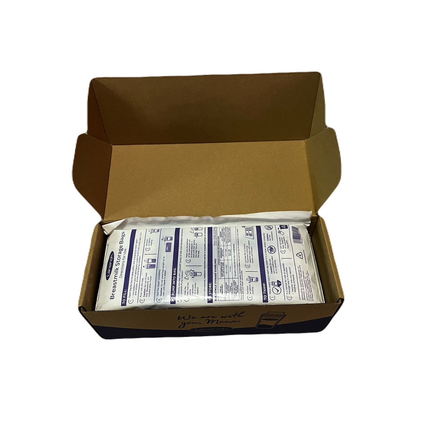 Lansinoh Breastmilk Storage Bags 200 Count Leak-Proof Pre-Sterilized Freezer Saf