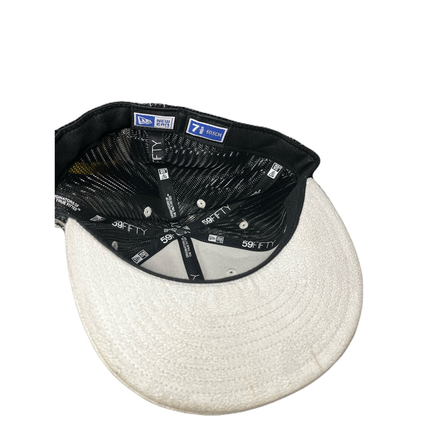 New Era New York Black & White Hat New Size 7 5/8