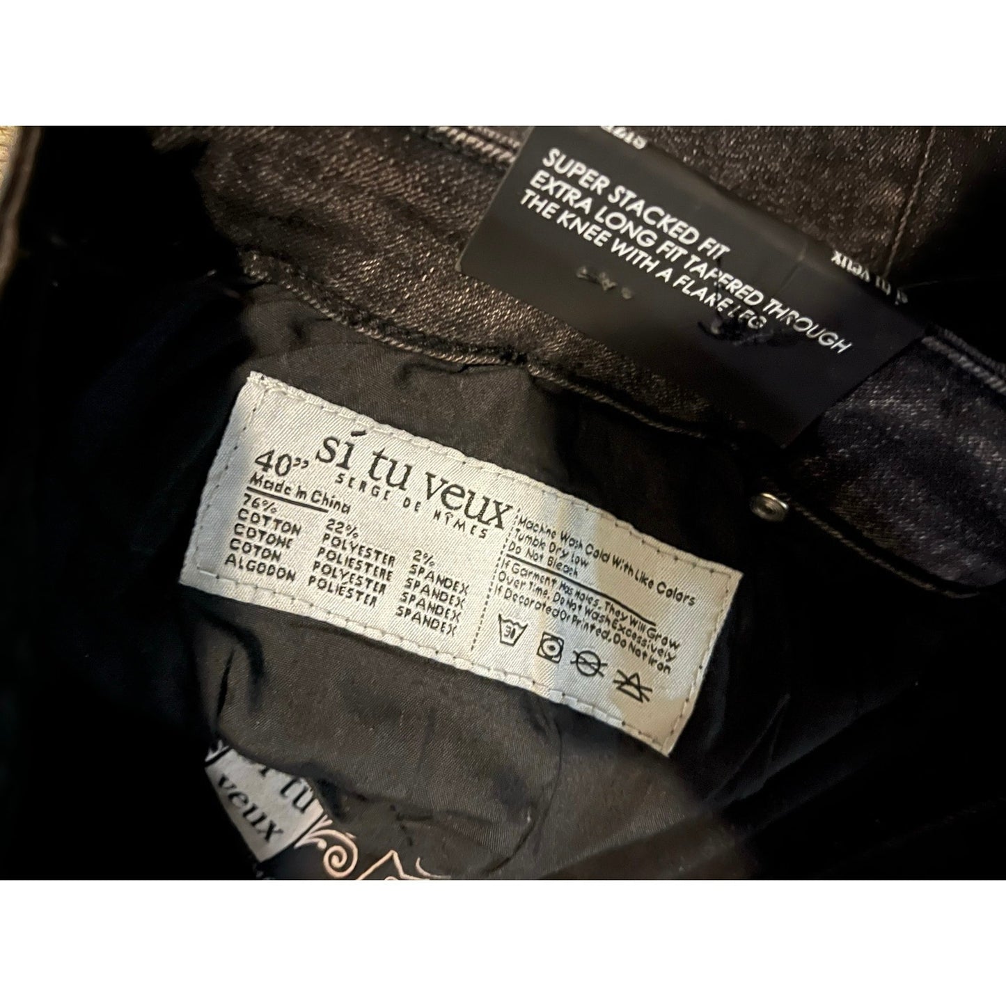 Si Tu Veux Gunner Jean Black Wash Size 40