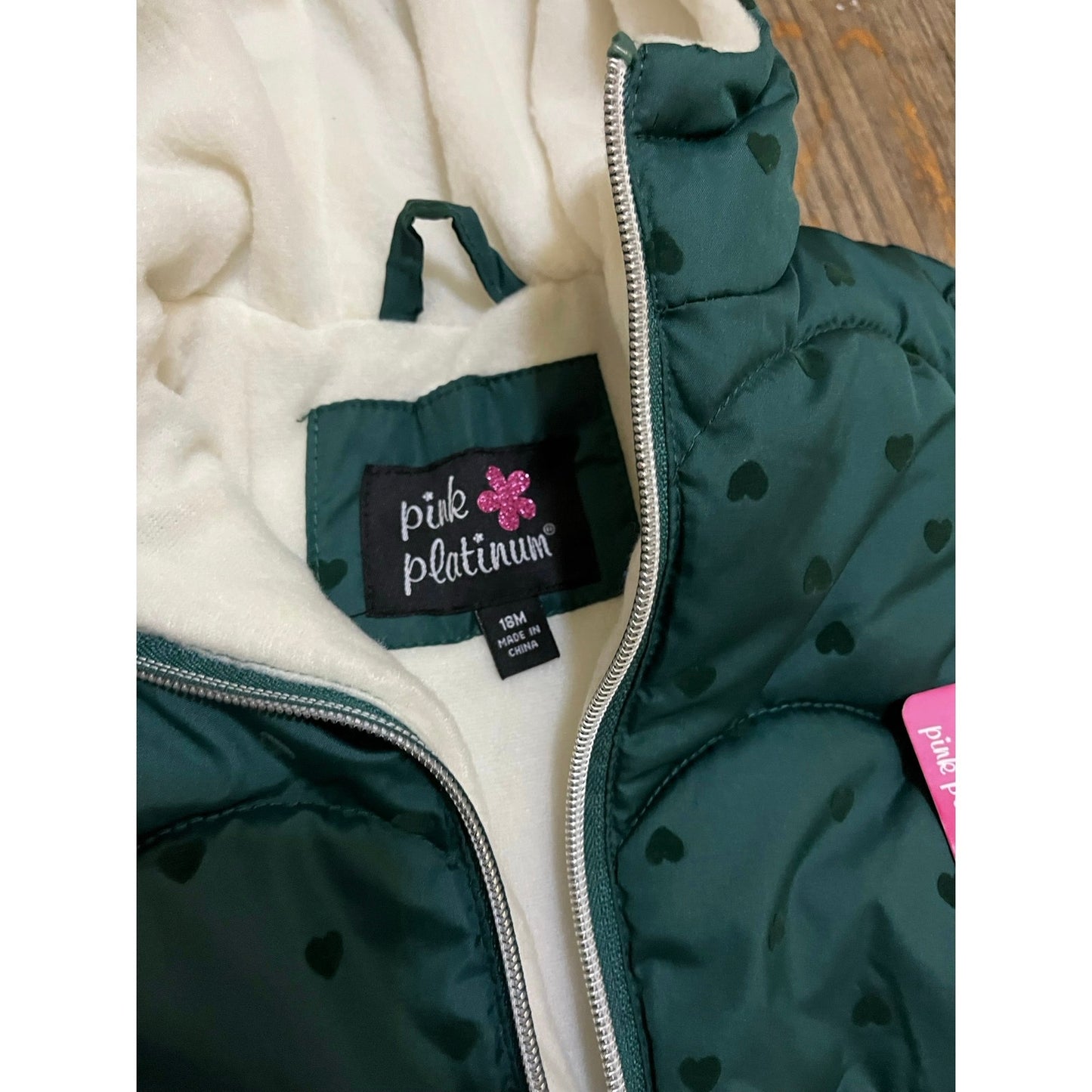 Pink Platinum 18 Months Baby Coat In Green
