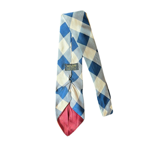100% Silk Rn 16484 Blue & White Striped Tie