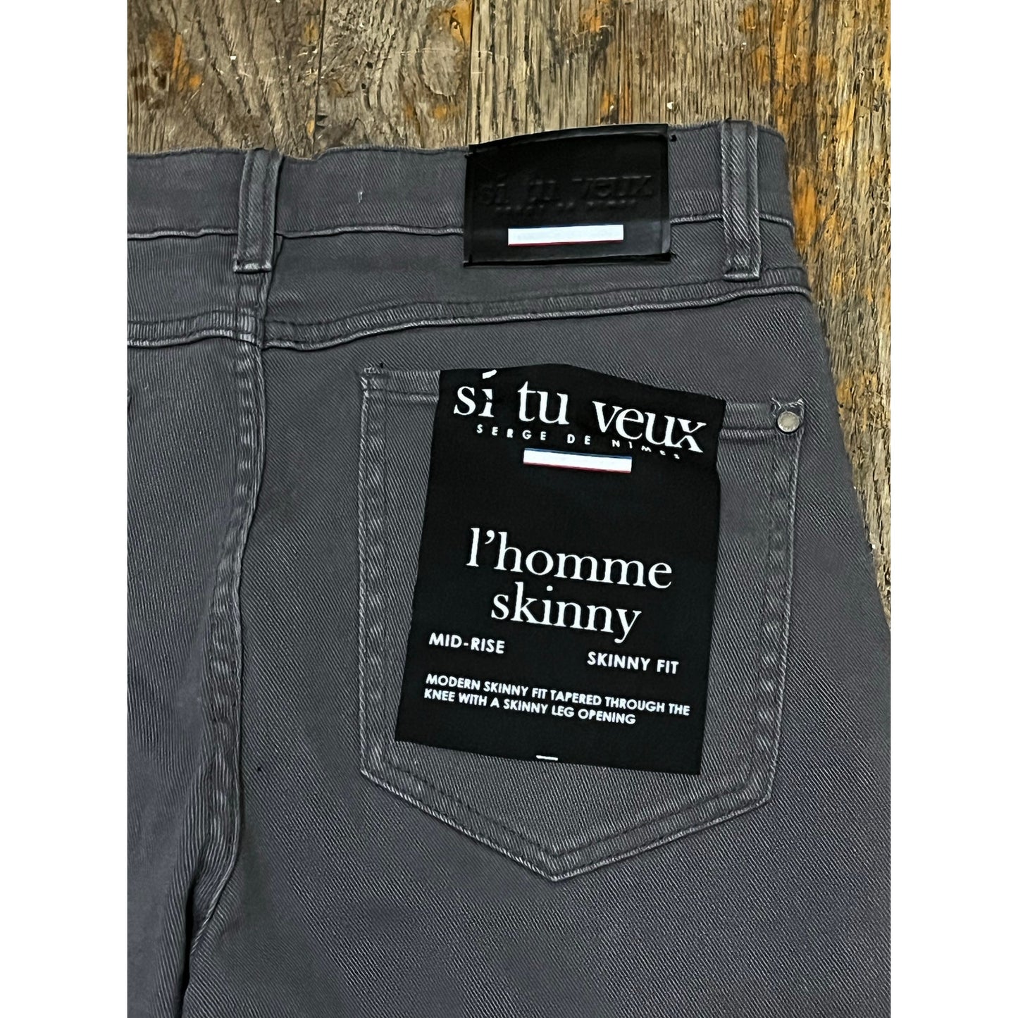 Si Tu Veux Dark Gray Superstack Jeans Size 32