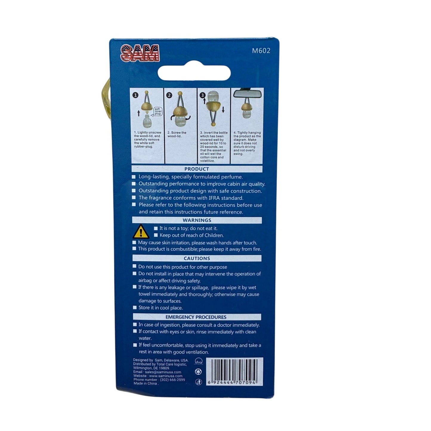 Sam Air Freshener New Car Odor Eliminator