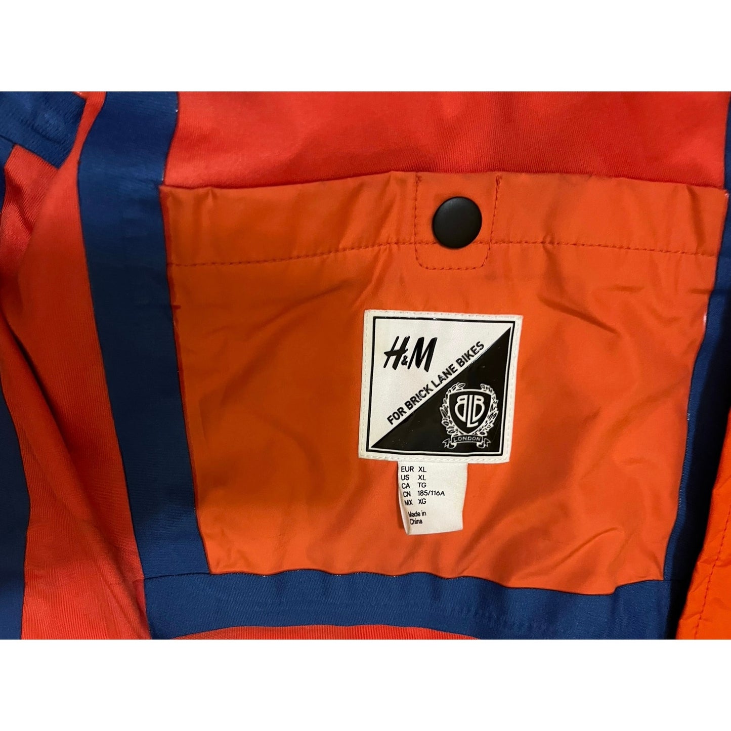 H & M Orange Windbreaker Men’s Jacket In Mint Condition Size XL