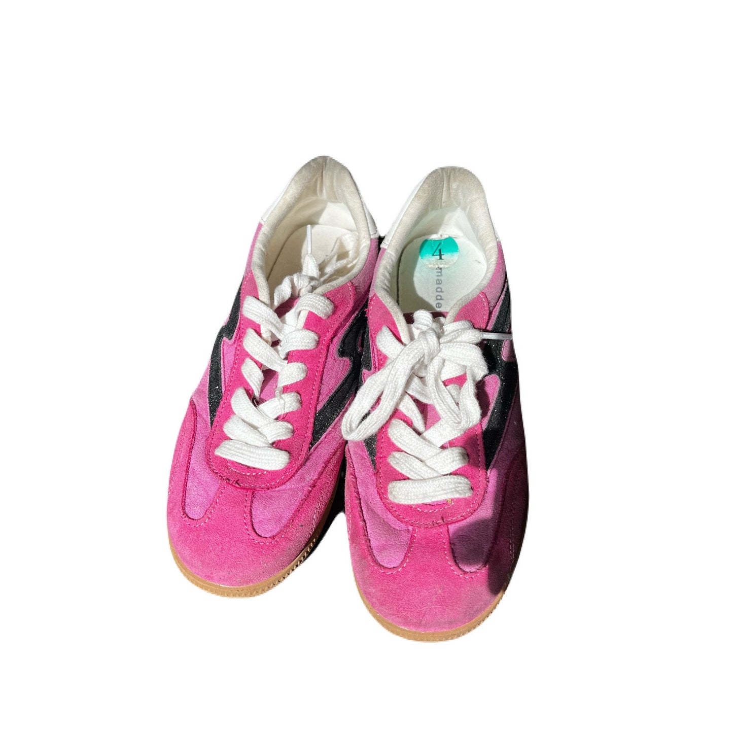 Steve Madden, pink and black girl sneakers size 4