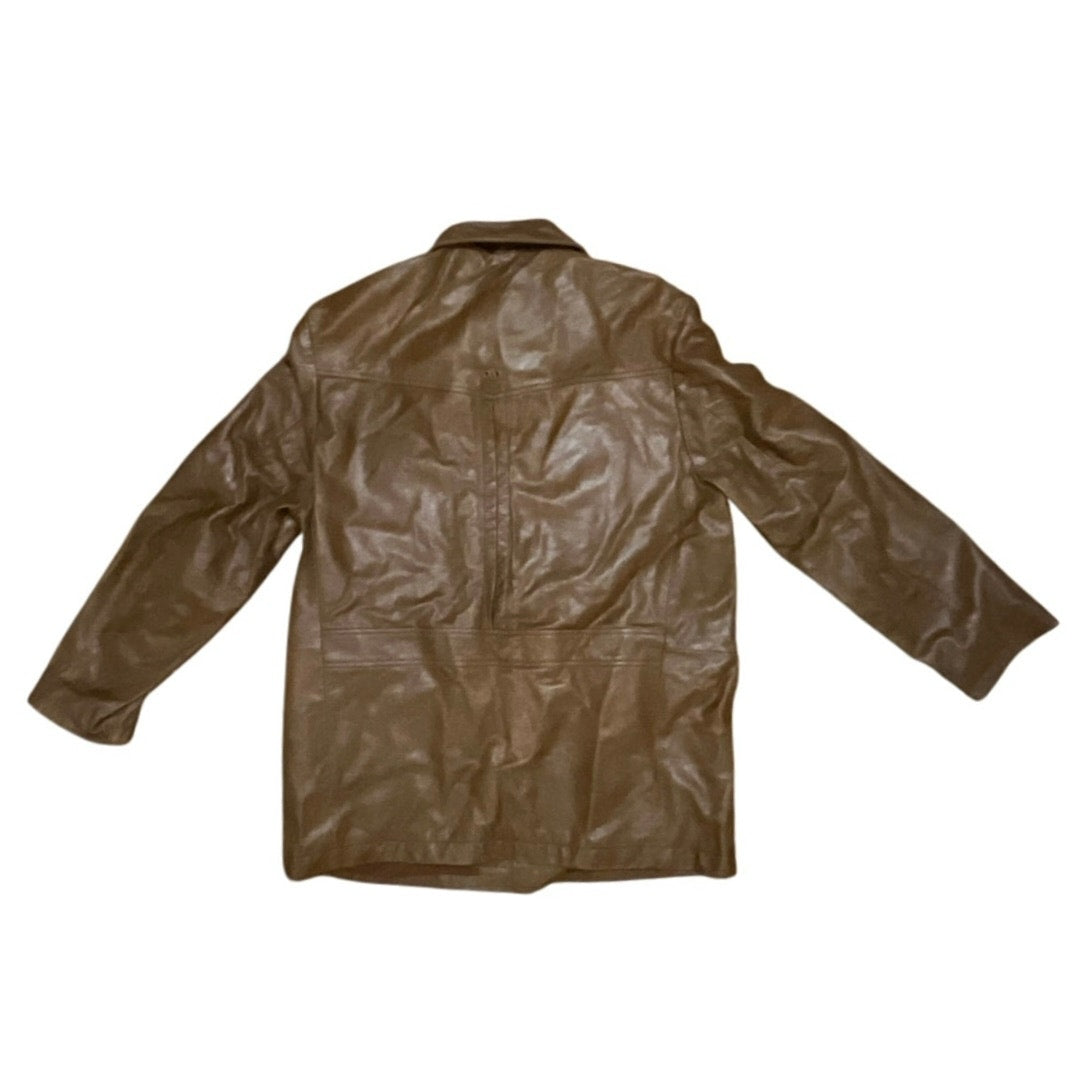 Gap Women’s Leather Brown Long Jacket Size Large
