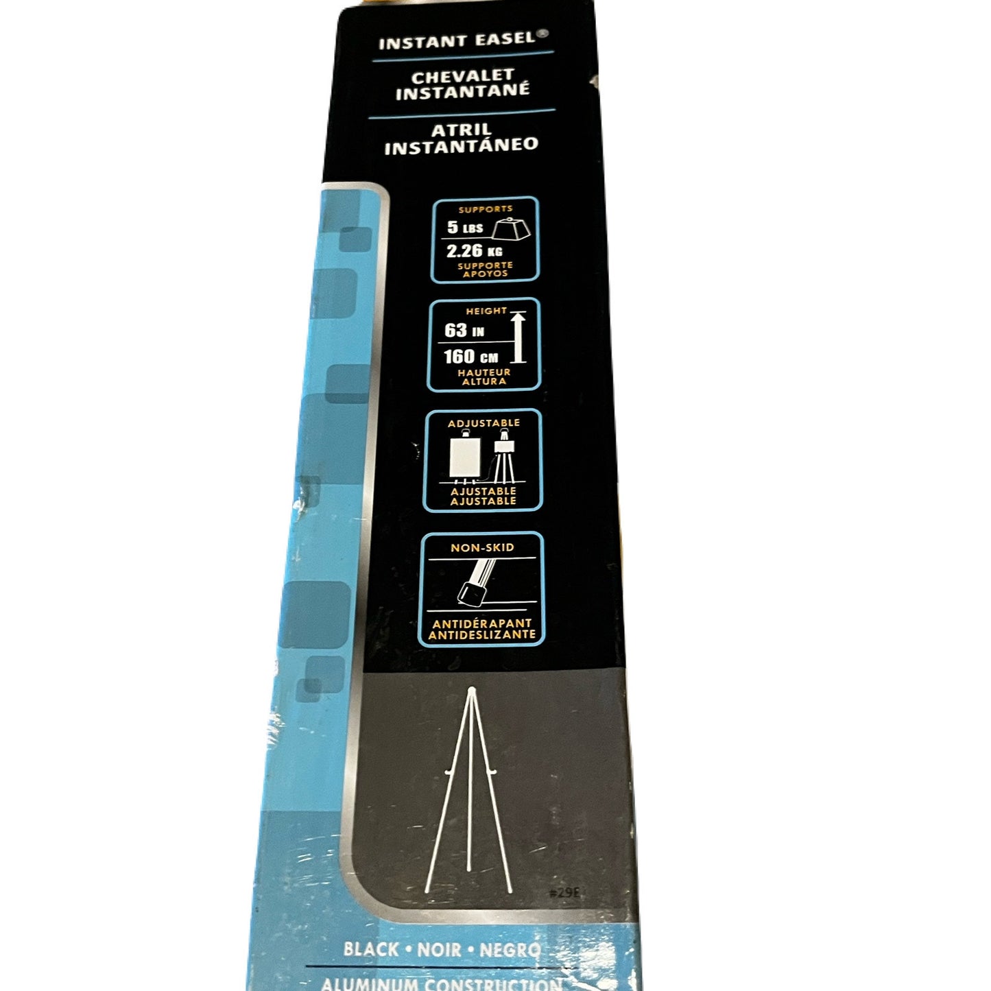 Quartet Instant Easel 63 Foldable Black Finish 5lb Support Adjustable Aluminum