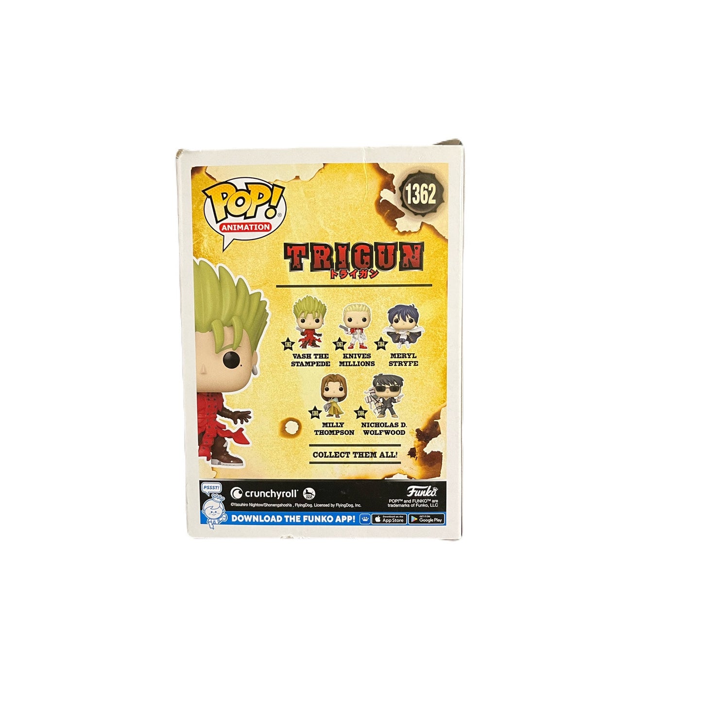 Vash The Stampede Funko Pop 1362 Trigun