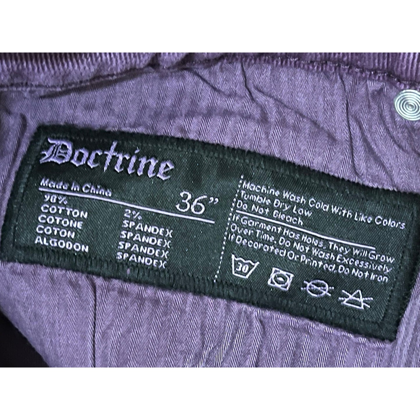 Doctrine Kill Joy Superstack Purple Men’s Jean’s Size 36