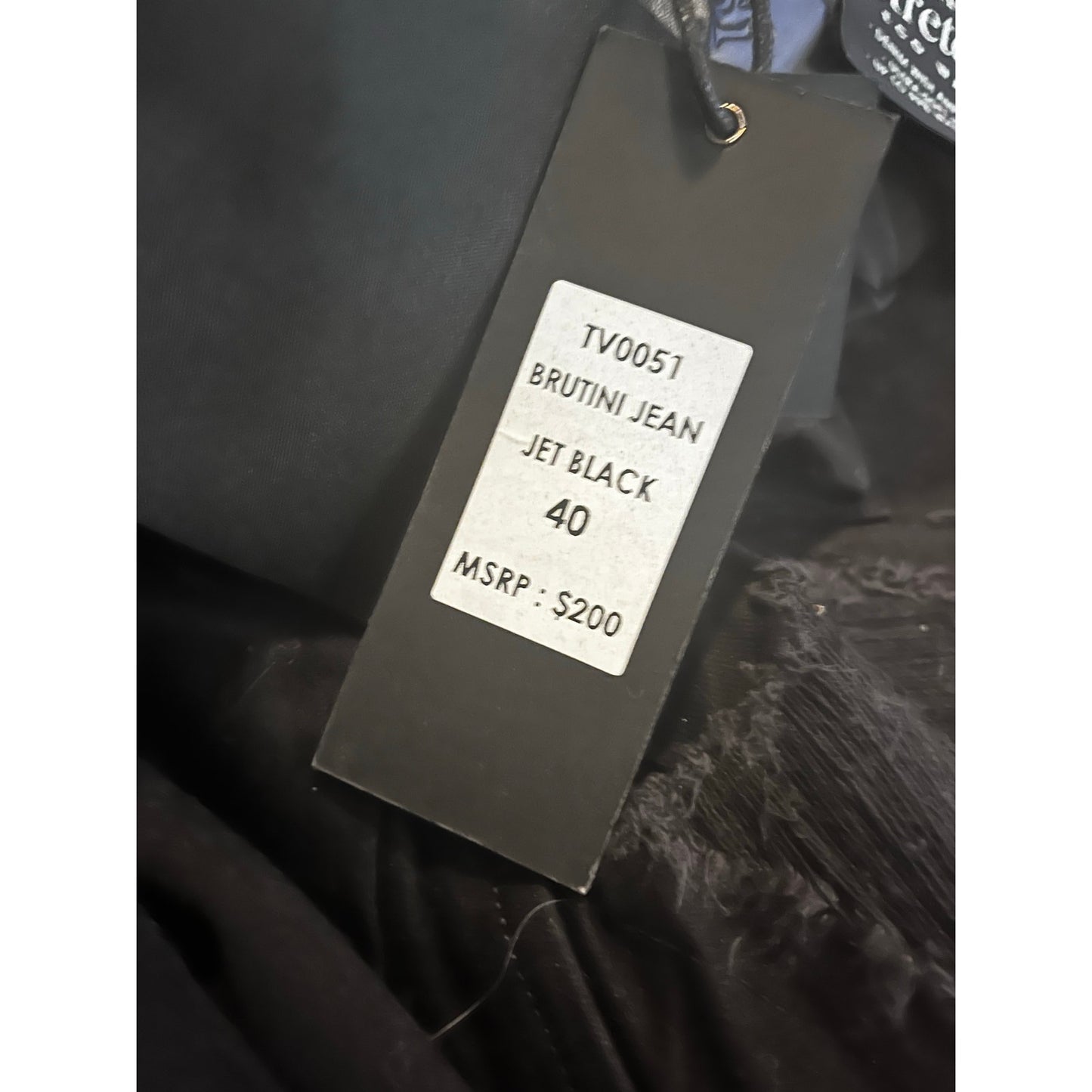 Si Tu Veux Brutini Jeans Jet Black Superstack Men’s Size 40