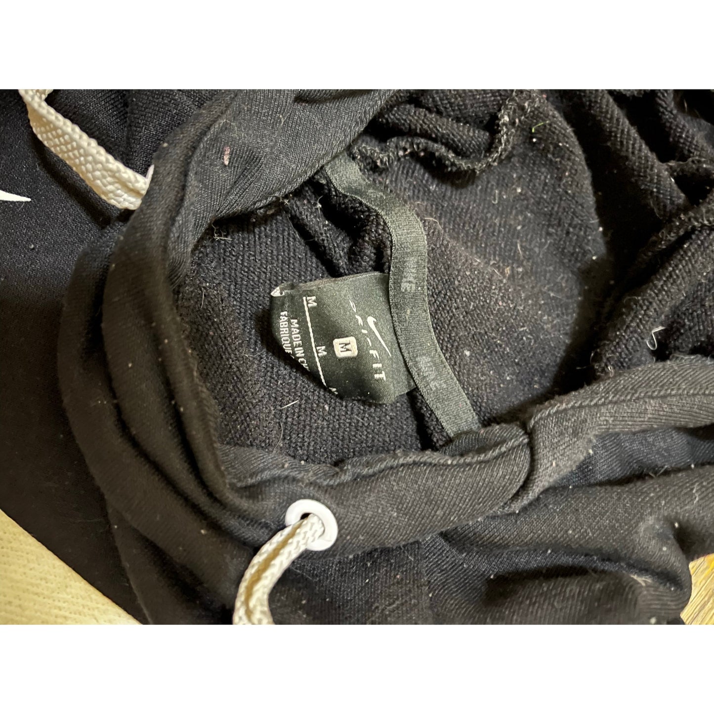 Nike Black Hoodie With White Nike Check Size Medium