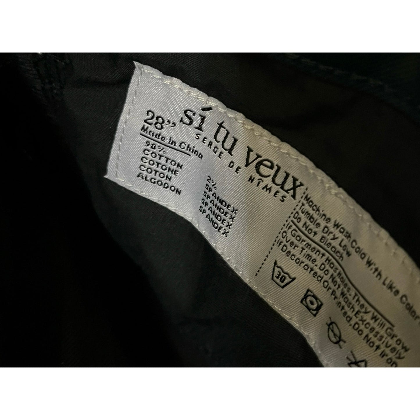Si Tu Veux Hunter Green Wax Gordon Jeans Superstack Size 28