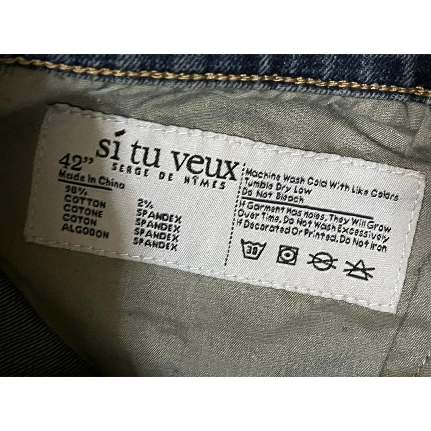Si Tu Veux Marc Jean Indigo Wash Size 42
