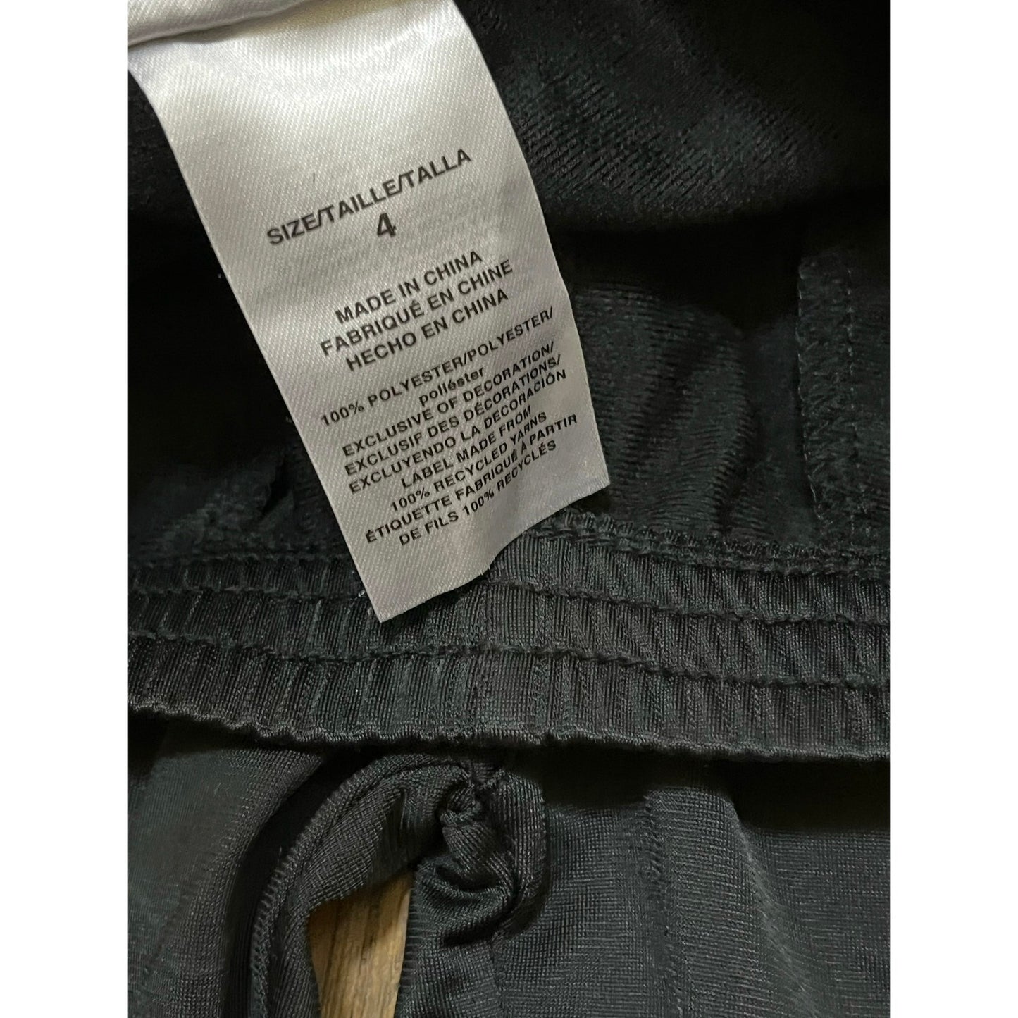 Adidas Black Pants Size 4 With Green Stripes On The Side