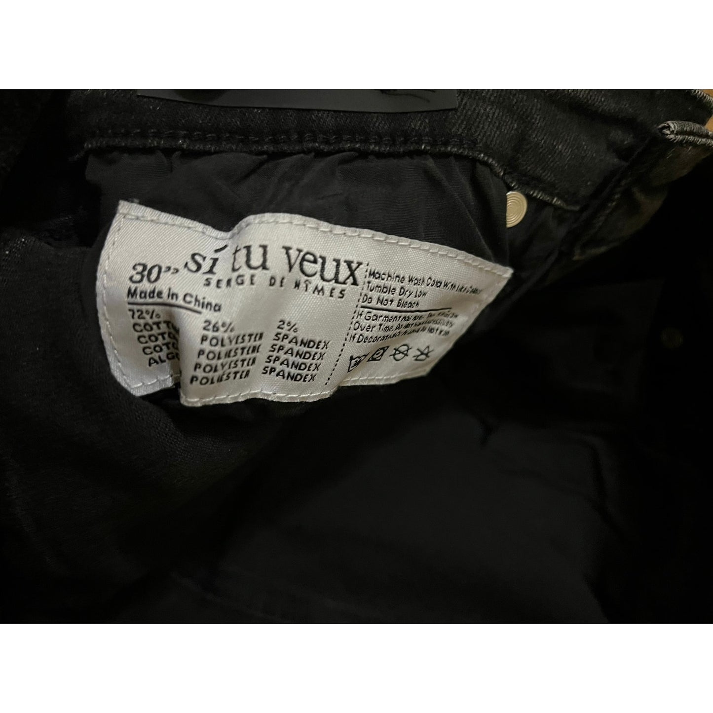 Si Tu Veux Marc Jeans Black Wash Superstack Mens Size 30