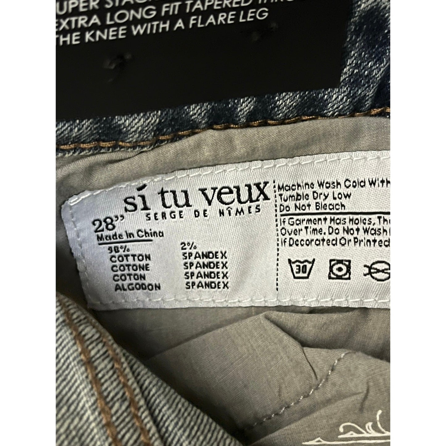 Si Tu Veux Alix Jean Medium Wash Size 28 New