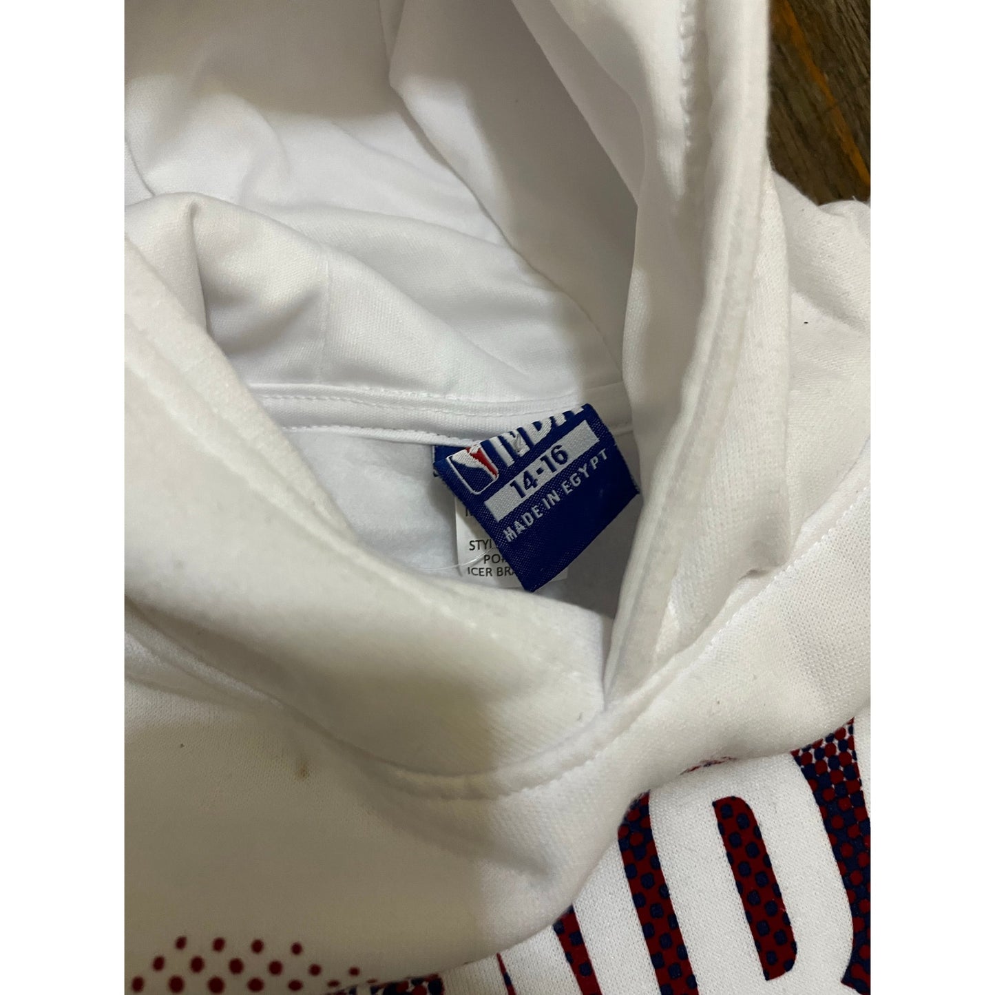 White NBA Kids Hoodie Size 14/16 Brand New