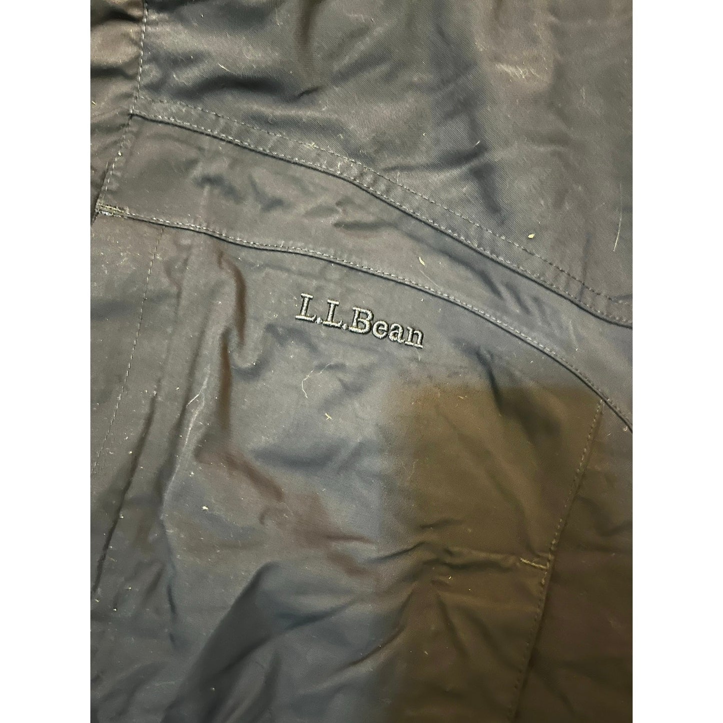 LL Bean Men's High-Neck Winter Jacket Navy XL