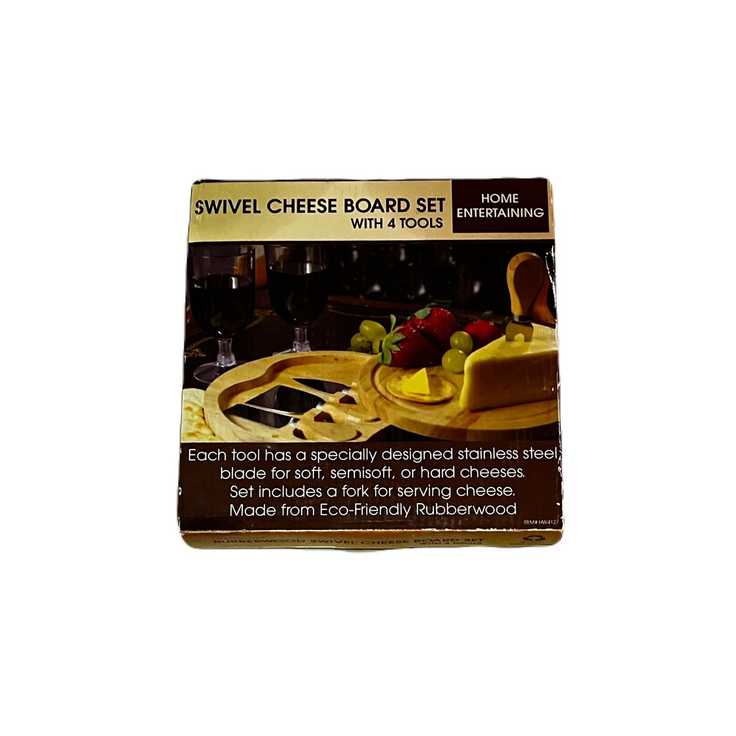 Swivel Cheese Board ~ Set Of 4 Tools ~ New in Box ~ Home Entertaining ~ Gift