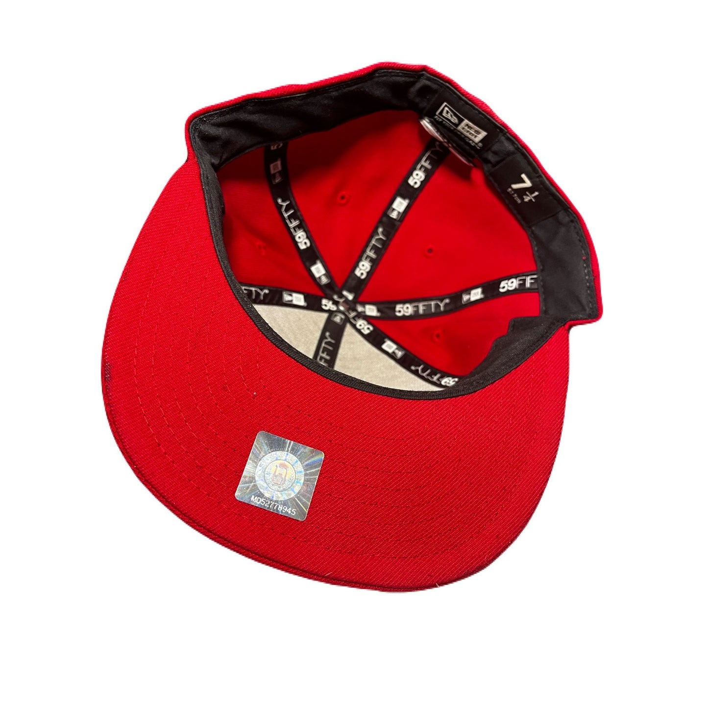 New Era Hat Red With A N On The Front Size 7 1/4