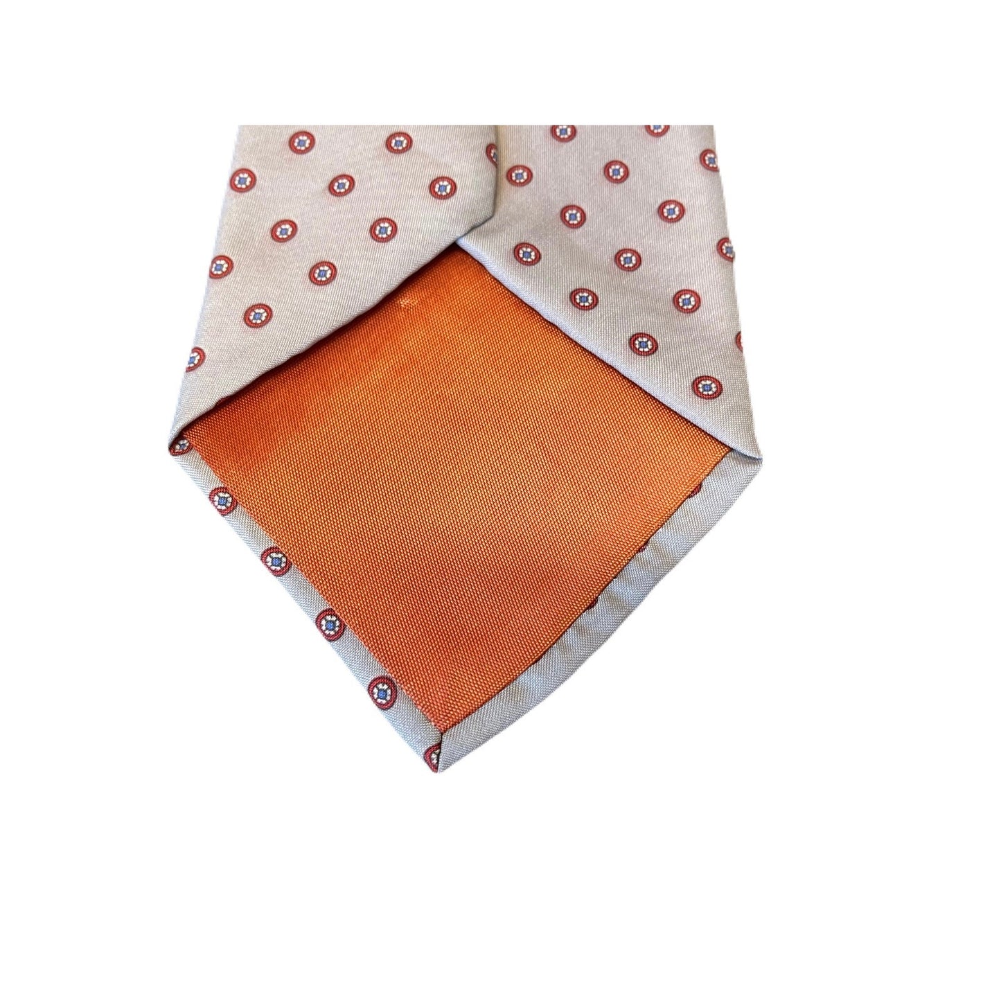 Italianissimo Men’s Tie Grey With Red Circle Designs On It RN 43170