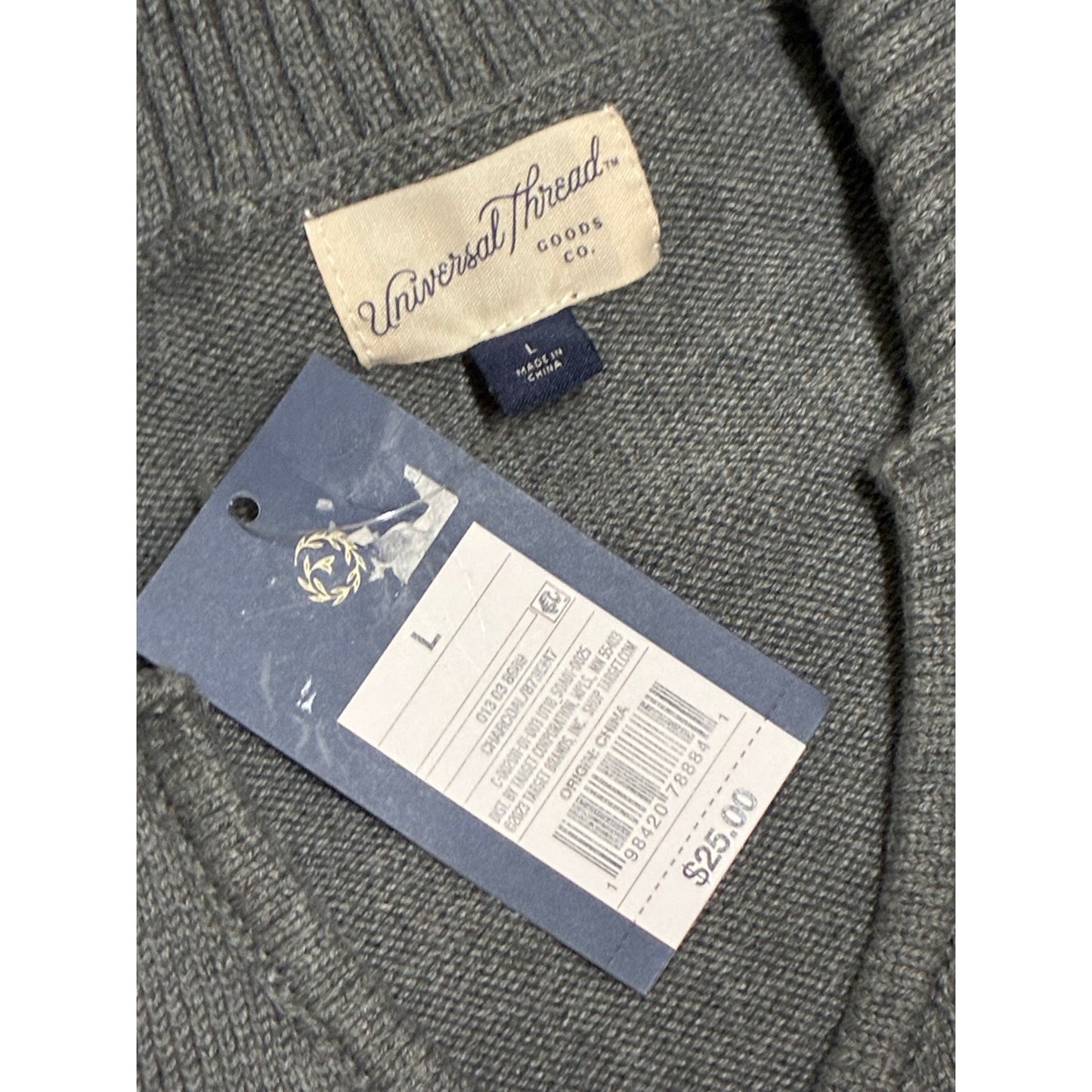 Women’s Long Sleeve Collared Neck Pullover Sweater - Universal Thread Gray Sz L
