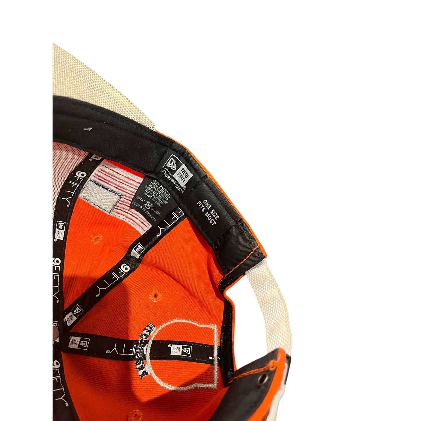 New Era Hat SnapBack Orange & White Houston Nec-Mcmxx