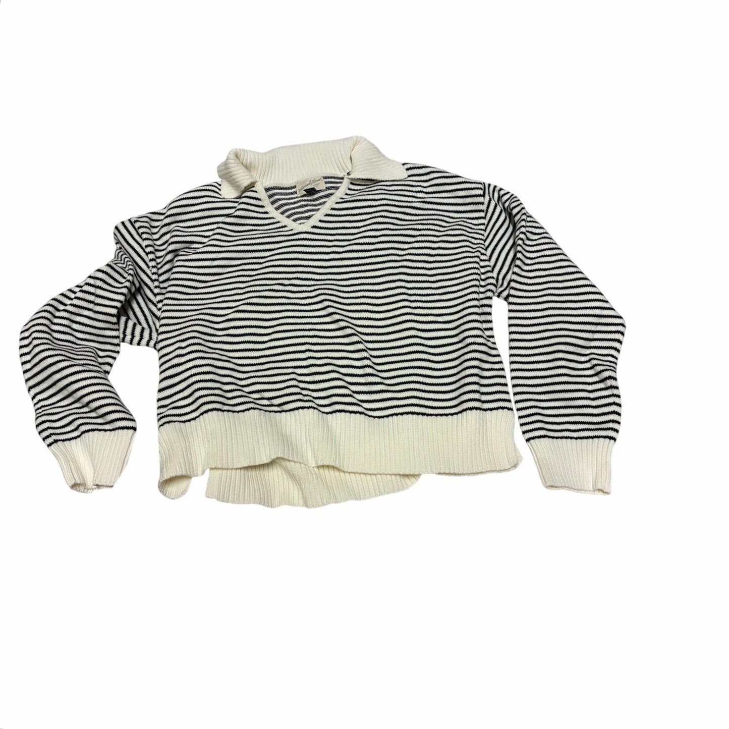 Long Sleeve Collared Neck Pullover Sweater - Universal Thread Black Striped XXL
