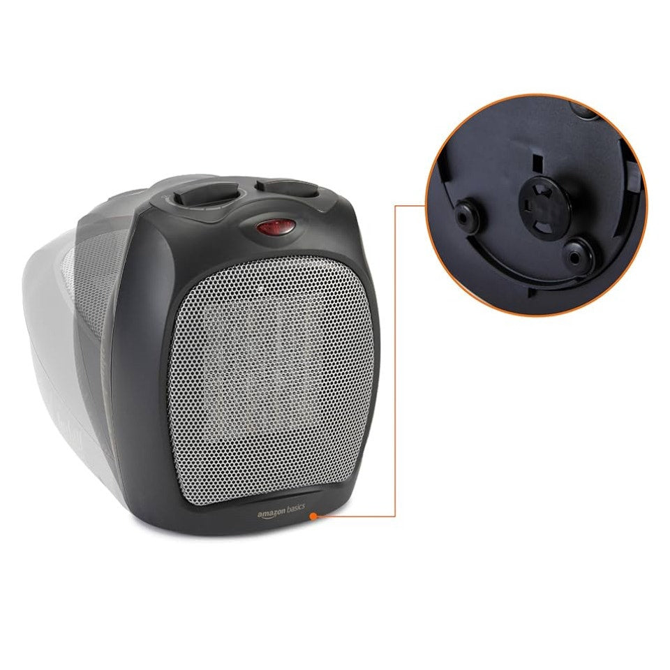 Amazon Basics Ceramic Space Heater, Portable Indoor Heating Solution