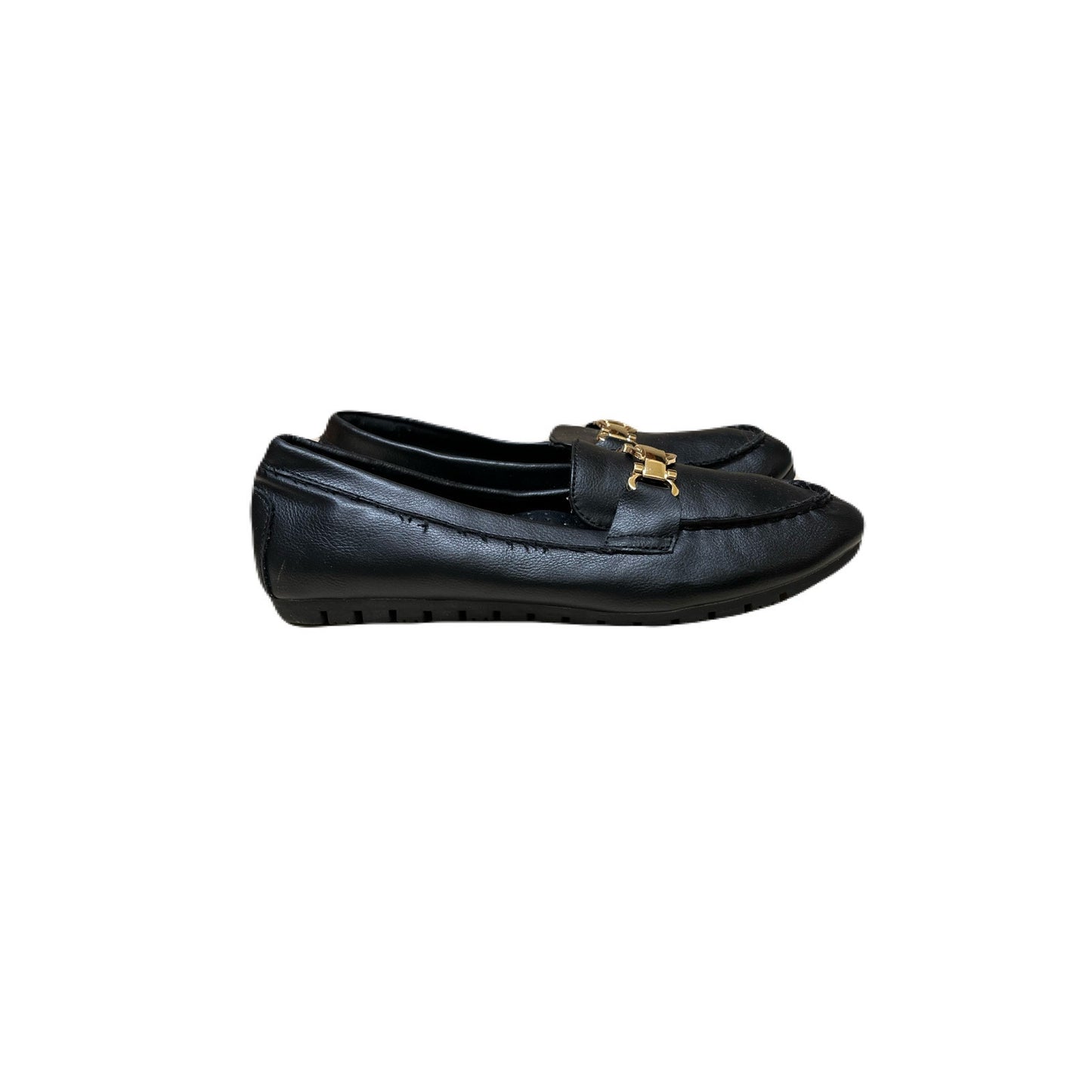Women’s Black loafers With Gold Straps Size 7 Brand New No Box