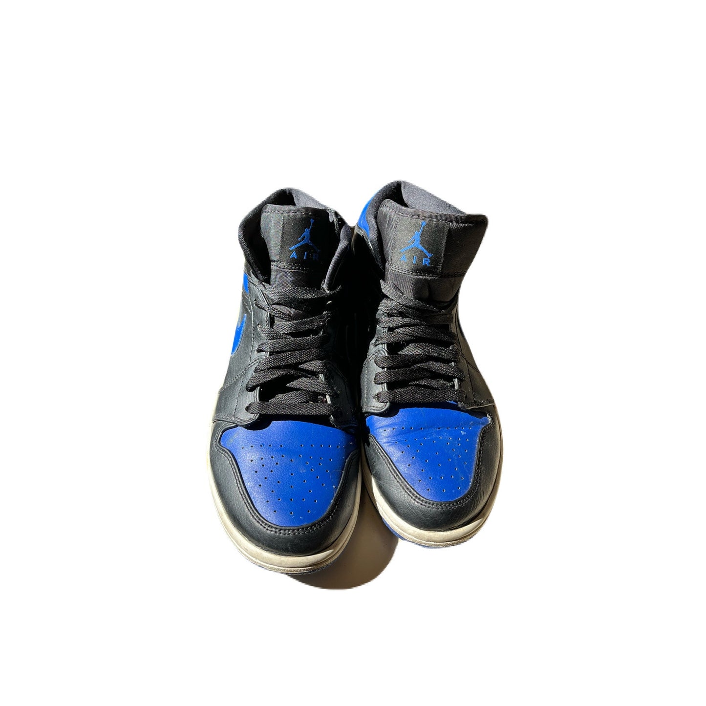 Nike Air Jordan 1 Mid 'Black Hyper Royal' with SKU 554724-068