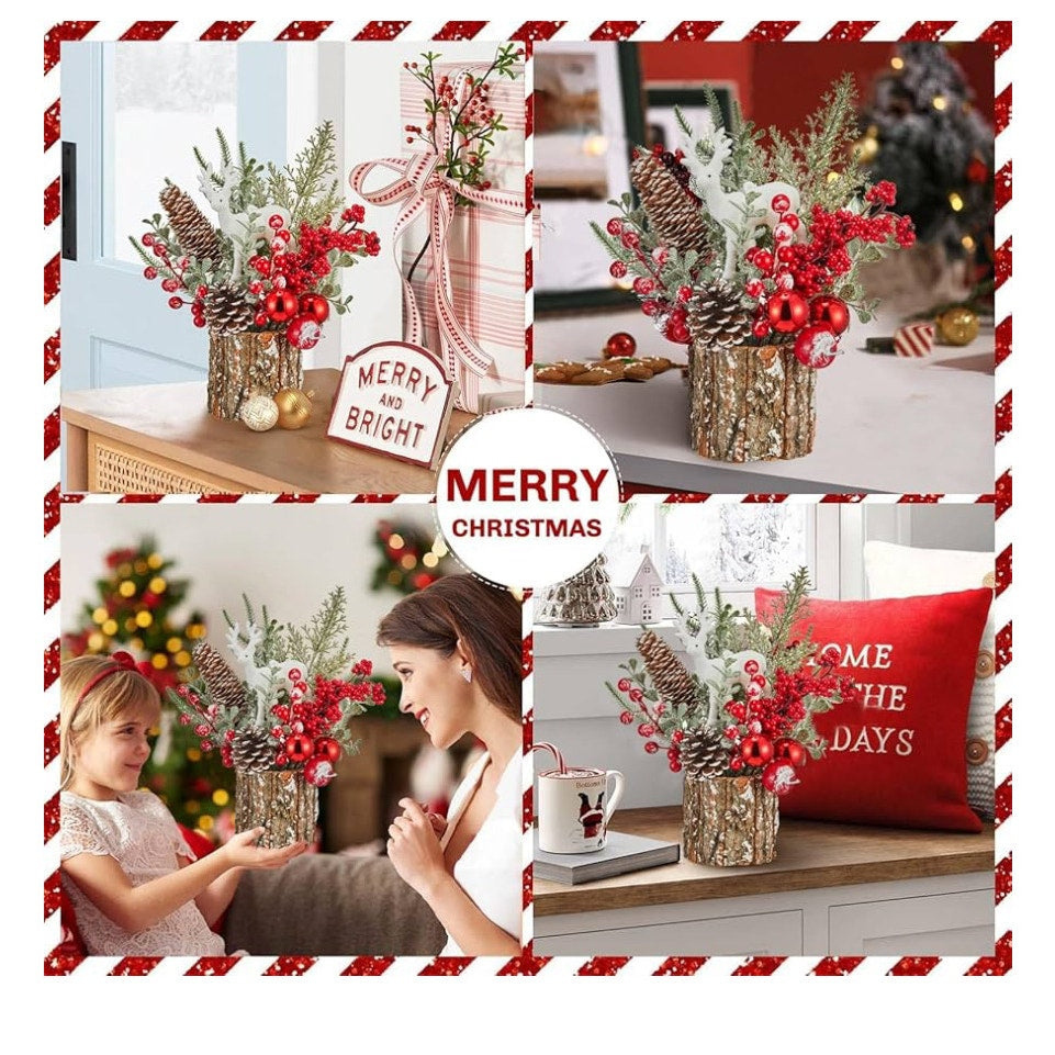Xmas Decor Small Christmas Tree with Lights - Artificial Tabletop Lighted