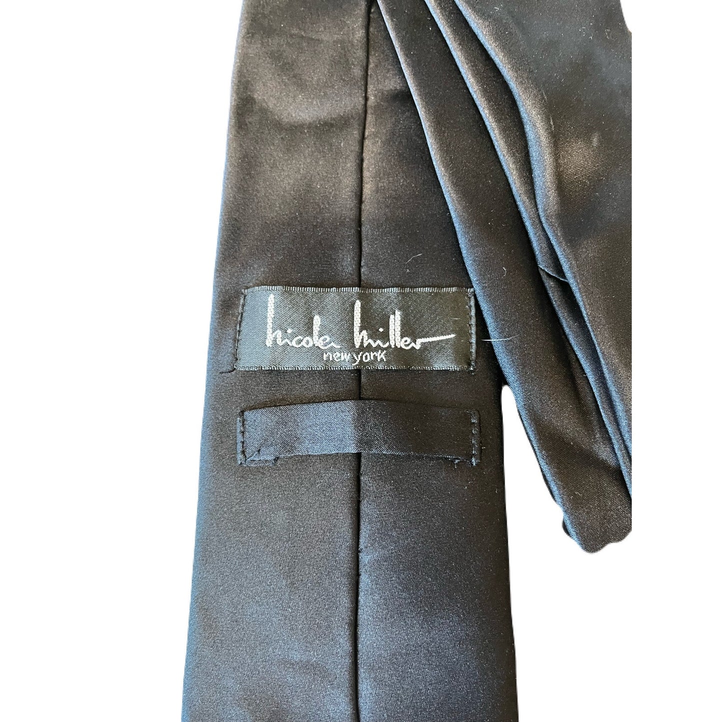 Nicole Miller Black Solid Men’s Tie
