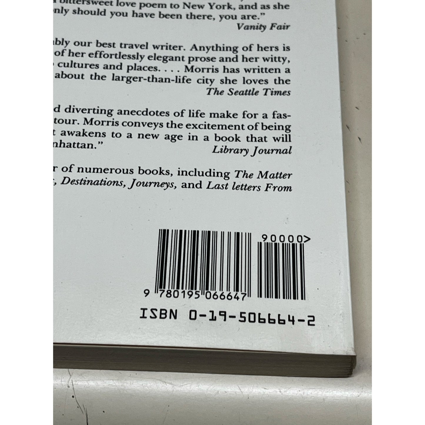 Manhattan 45 - Paperback By Morris, Jan - VERY GOOD