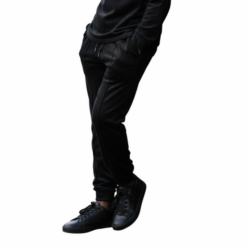 All In Motion Boys Ribbed Jogger High Rise Slim Fit Black Size L 10/12