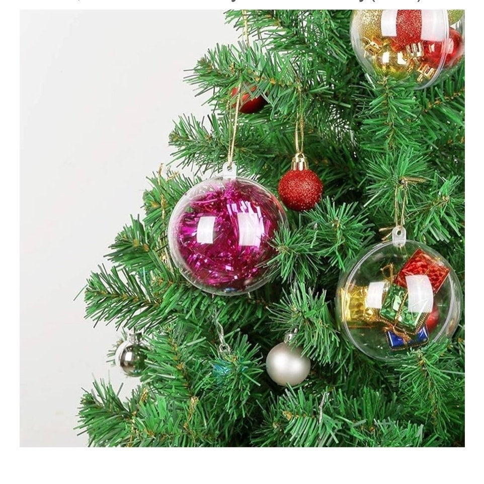 20 Clear Fillable Ornaments Balls- 60mm/2.36" Transparent Plastic