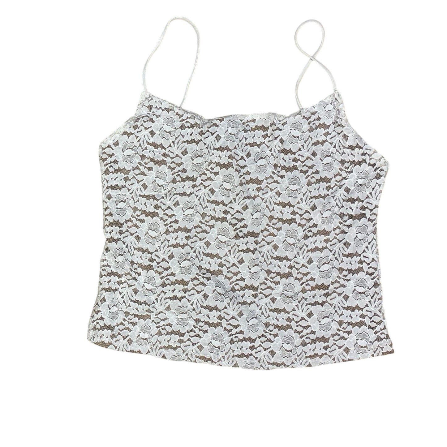 Vibe With Me Lace Top-XL White New