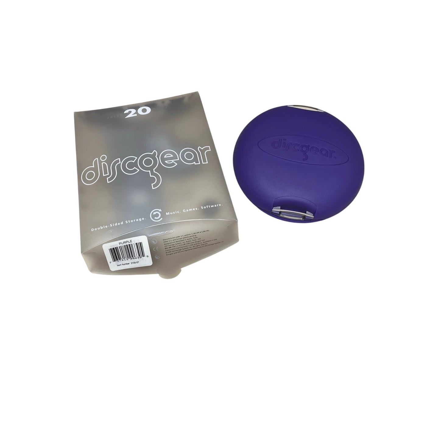Discqear Double-Sided Storage Music . Games . Software Purple