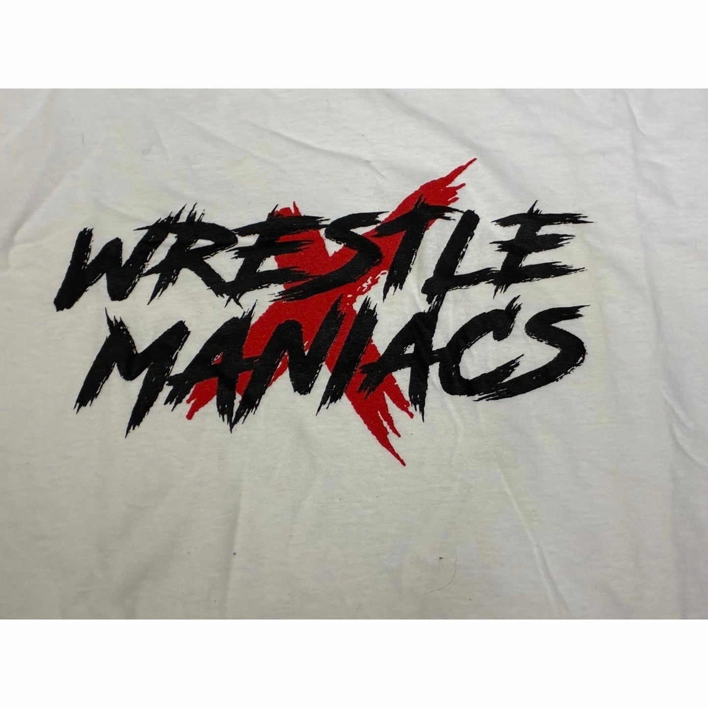 Wrestle Maniacs Men’s White T-shirt Size XL/TG