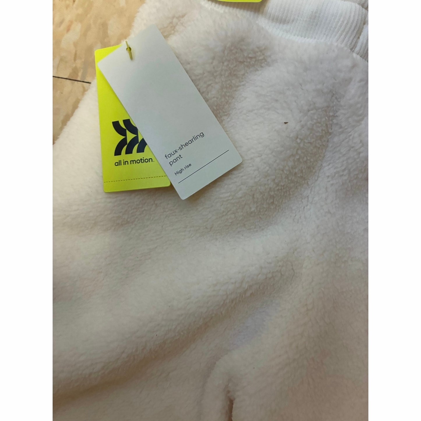 All in Motion Ivory Cream Faux Shearling Girls Jogger Pants 8 M