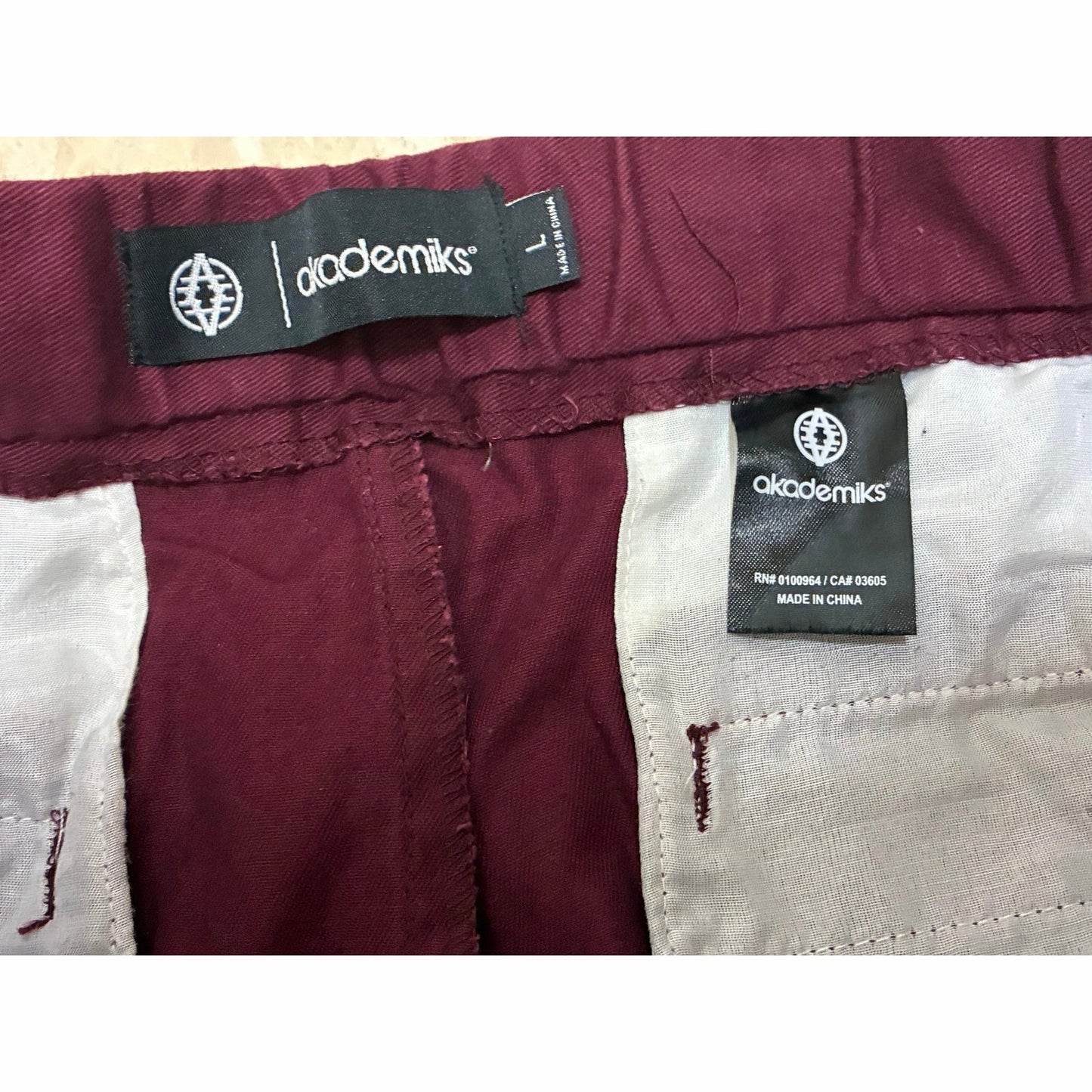 Akademiks Burgundy Mens Pants Size Large