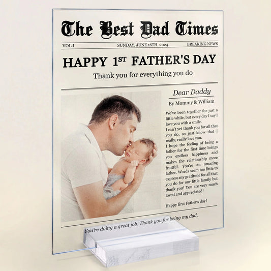 Happy 1st Father's Day Thank You For Everything - Personalized Acrylic Photo