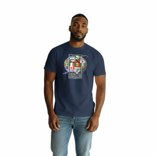 Shabazz Brothers Men’s Shorts Sleeve Navy T-Shirt Size Large