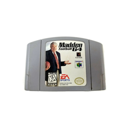 John Madden Football 64, 1997 |  Nintendo 64, N64 | NFL Vintage Video Game | Original Cartridge