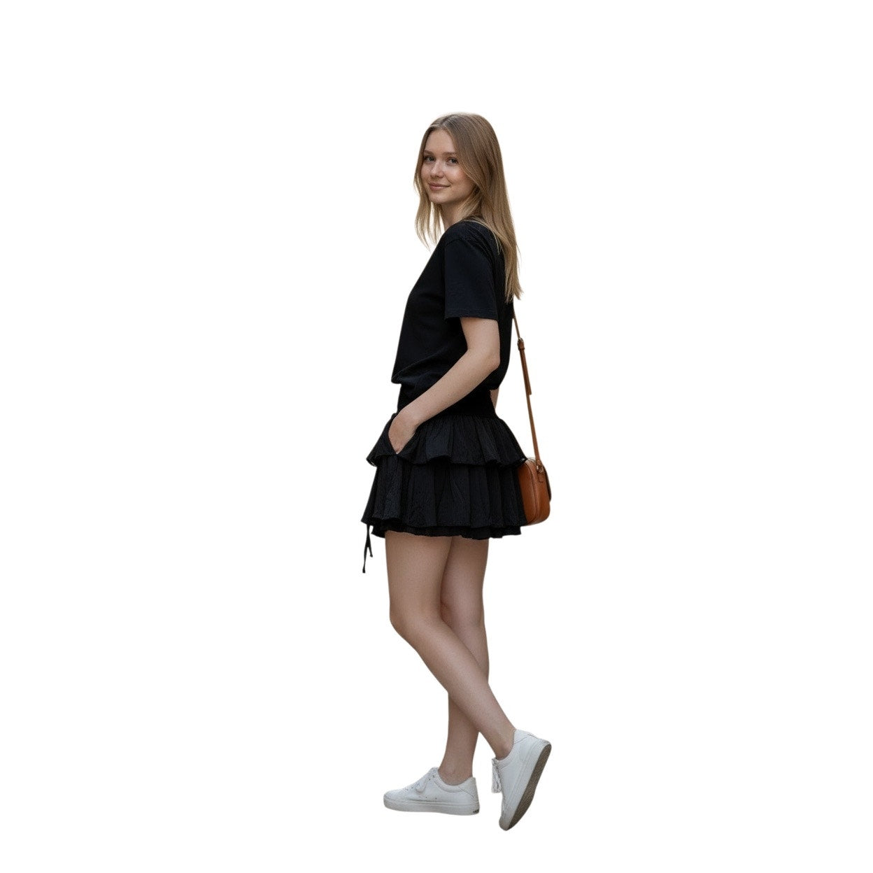 Avidlove Women's Pleated Mini Skirt Lace High Waisted Ruffles. Size XL