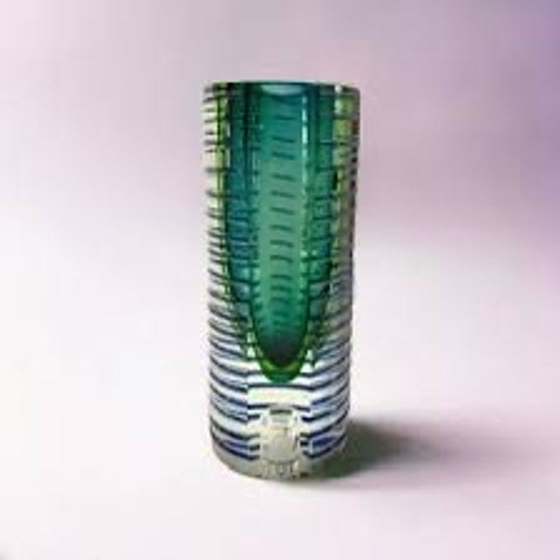 Pavel Hlava Czech Sommerso Post Modern Art Glass 8" Vase Sculpture
