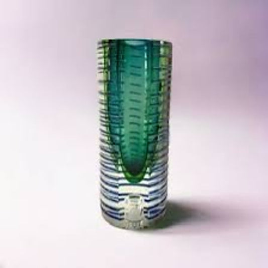 Pavel Hlava Czech Sommerso Post Modern Art Glass 8" Vase Sculpture