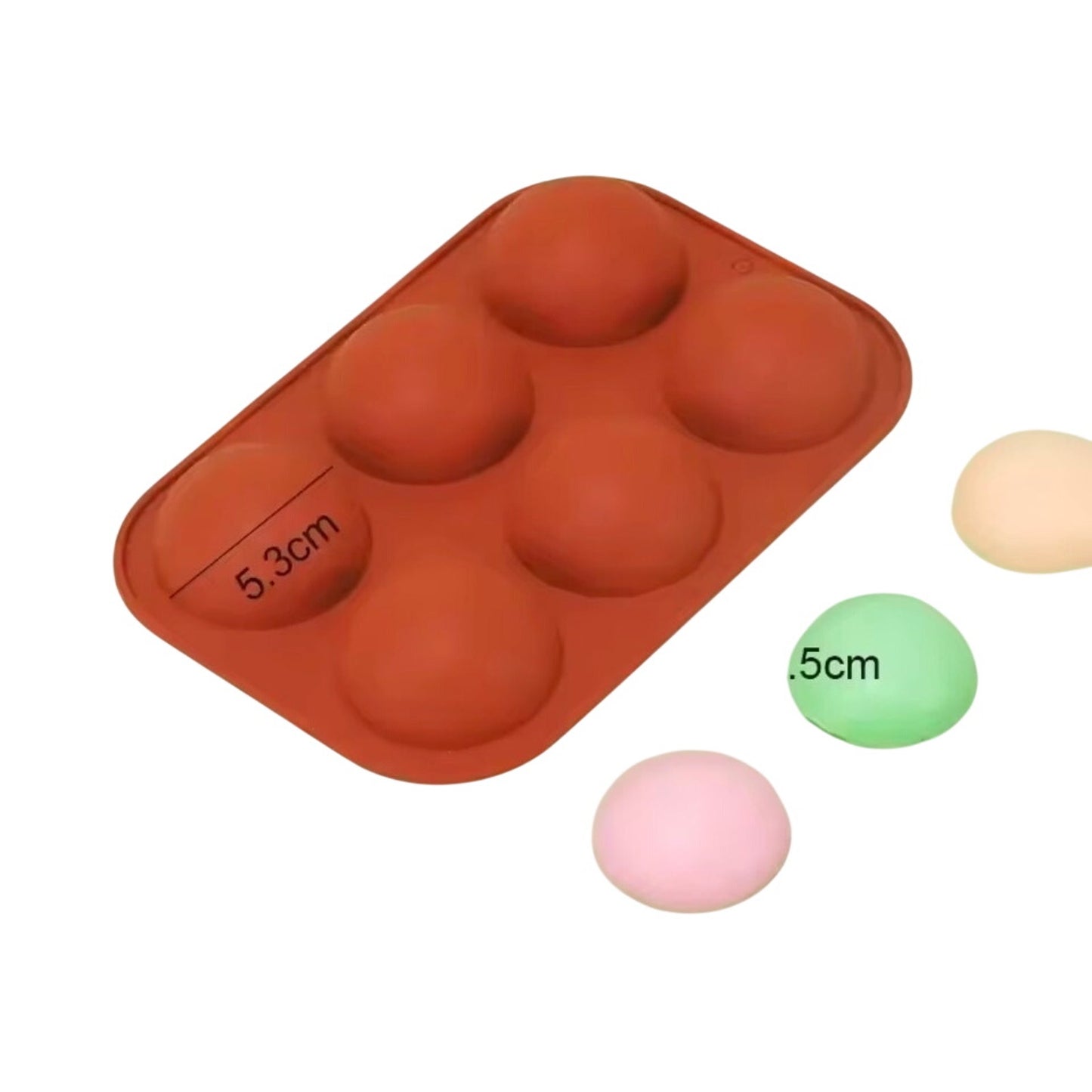 3 Piece Holes Half Ball Sphere Round Silicone Mold 3D Brownie Pudding Mousse
